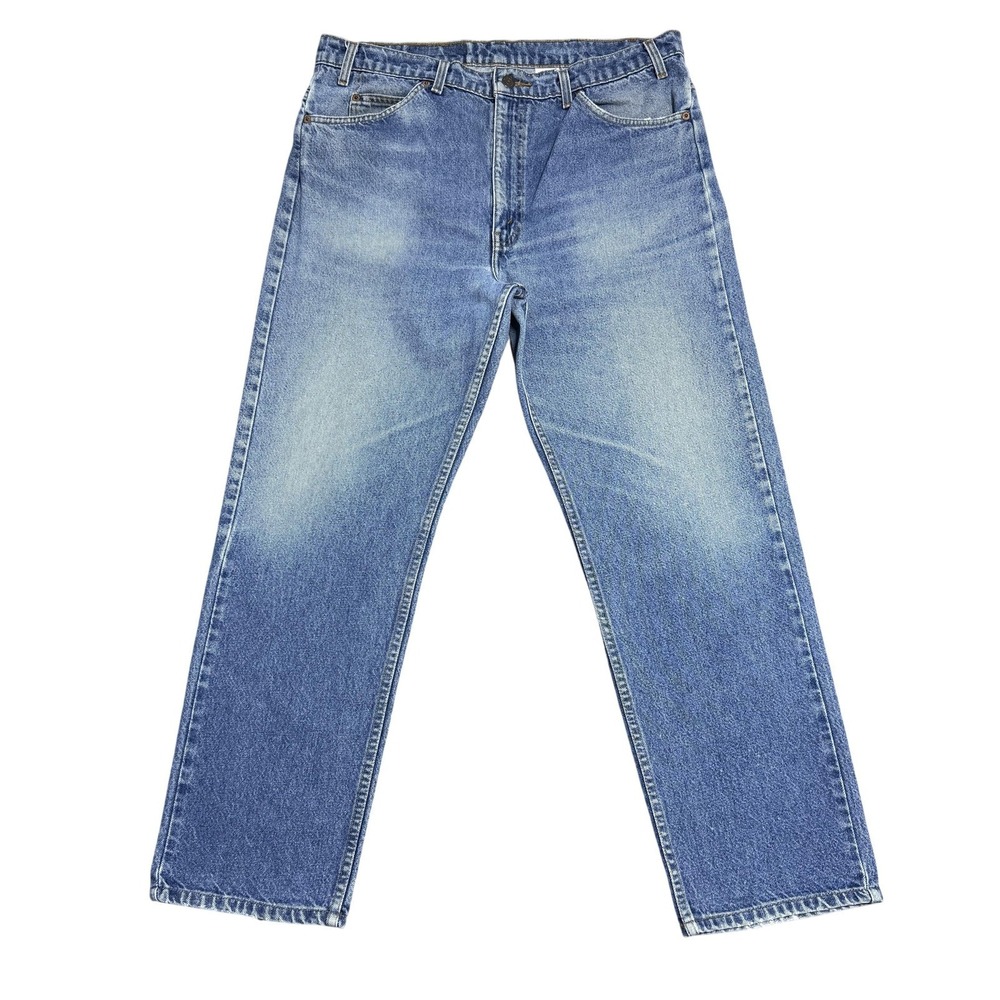 1996 Levis 505 Jeans Mens 38x30 Blue Denim Regular Vintage Red Wing Orange Tab
